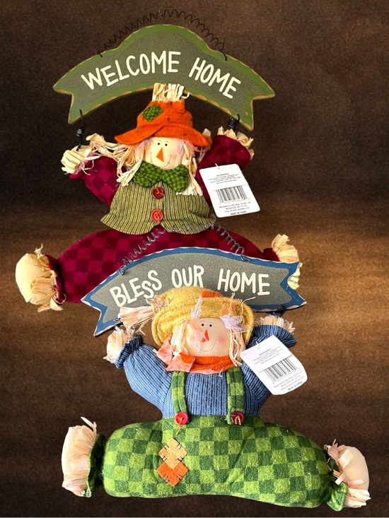 Other - Fall Scarecrow Wall Decor Set Welcome & Bless, Farmhouse Style